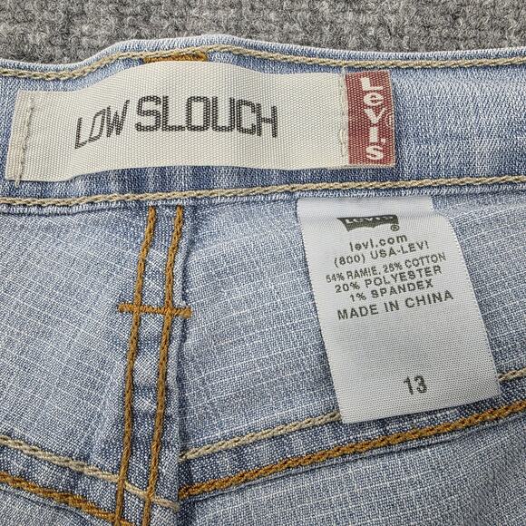 Levis Jeans Womens 13 Light Wash Low Slouch Cropped Wide Leg Denim Button Fly - Picture 2 of 16